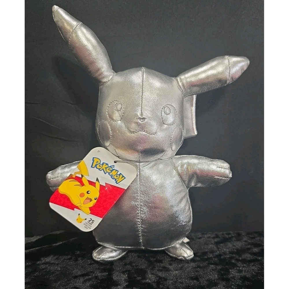 Pokémon 25th Anniversary Silver‎ Pikachu plush by Jazwares 2021